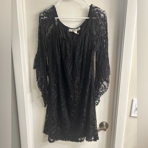 Black Off- Shoulder Lace Dress